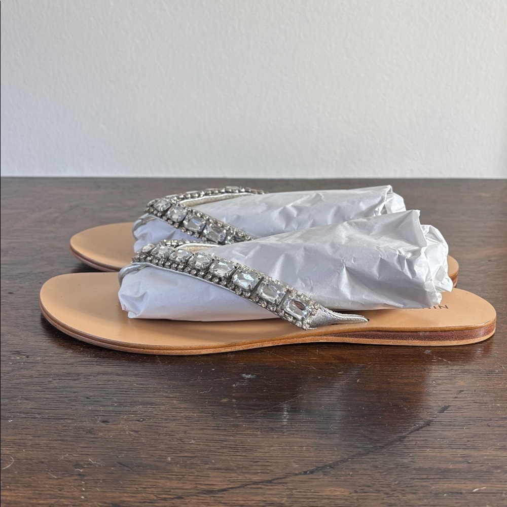 Nine West silver and Tan Sandals